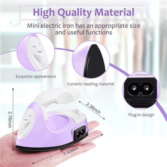 Mini Craft Iron Mini Heat Press Small Portable Tiny Iron with Charging - Picture 2 of 7